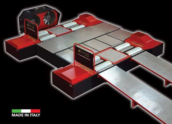 Banco prova per auto con assi legati